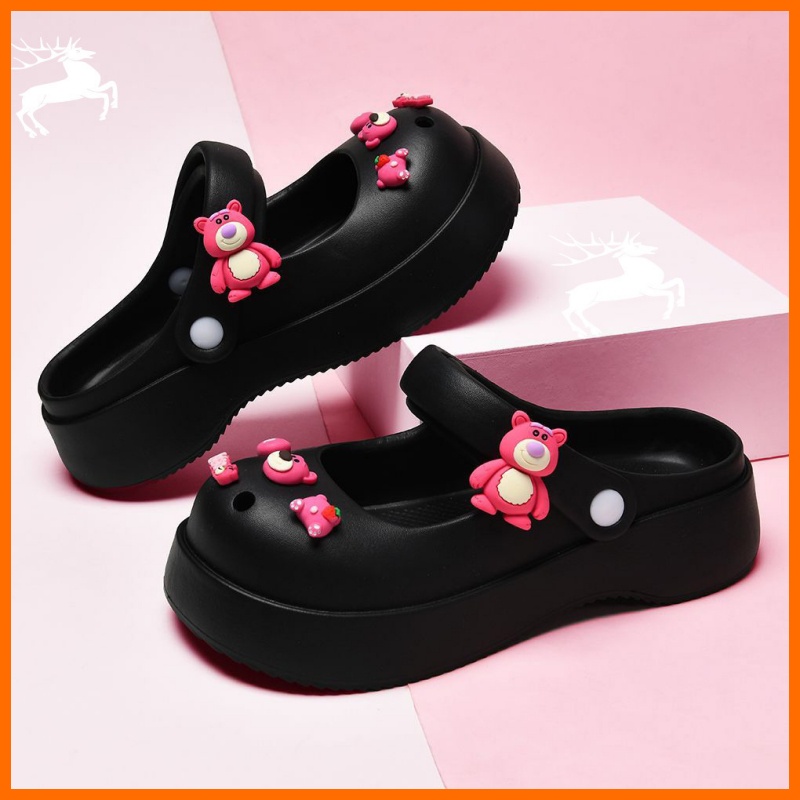 Dép Bít Mũi Đế Dày Đục Lỗ Dễ Thương Thời Trang Mùa Hè