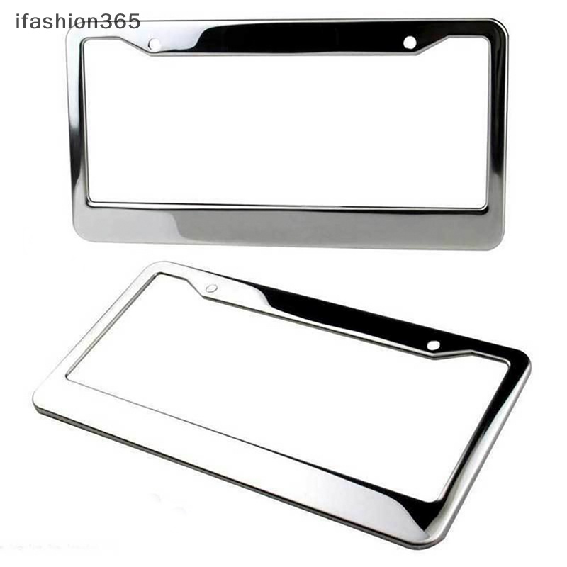 1 Khung Biển Số Xe Bằng Thép Không Gỉ Mạ Chrome Kèm Nắp Vặn