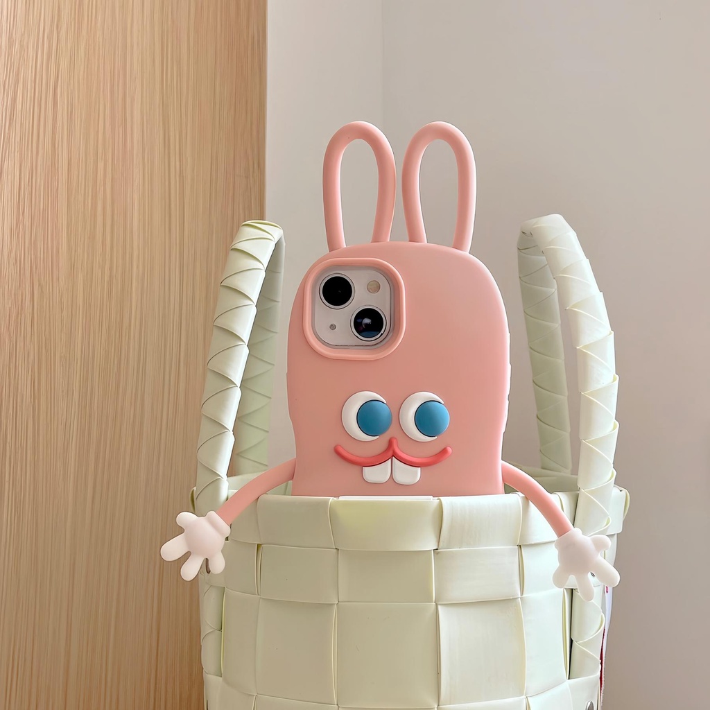 Ốp Điện Thoại Silicon Tpu Mềm Hình Thỏ Bảo Vệ Toàn Diện Cho iPhone 14 13 12 11 PRO Max XR XS Max