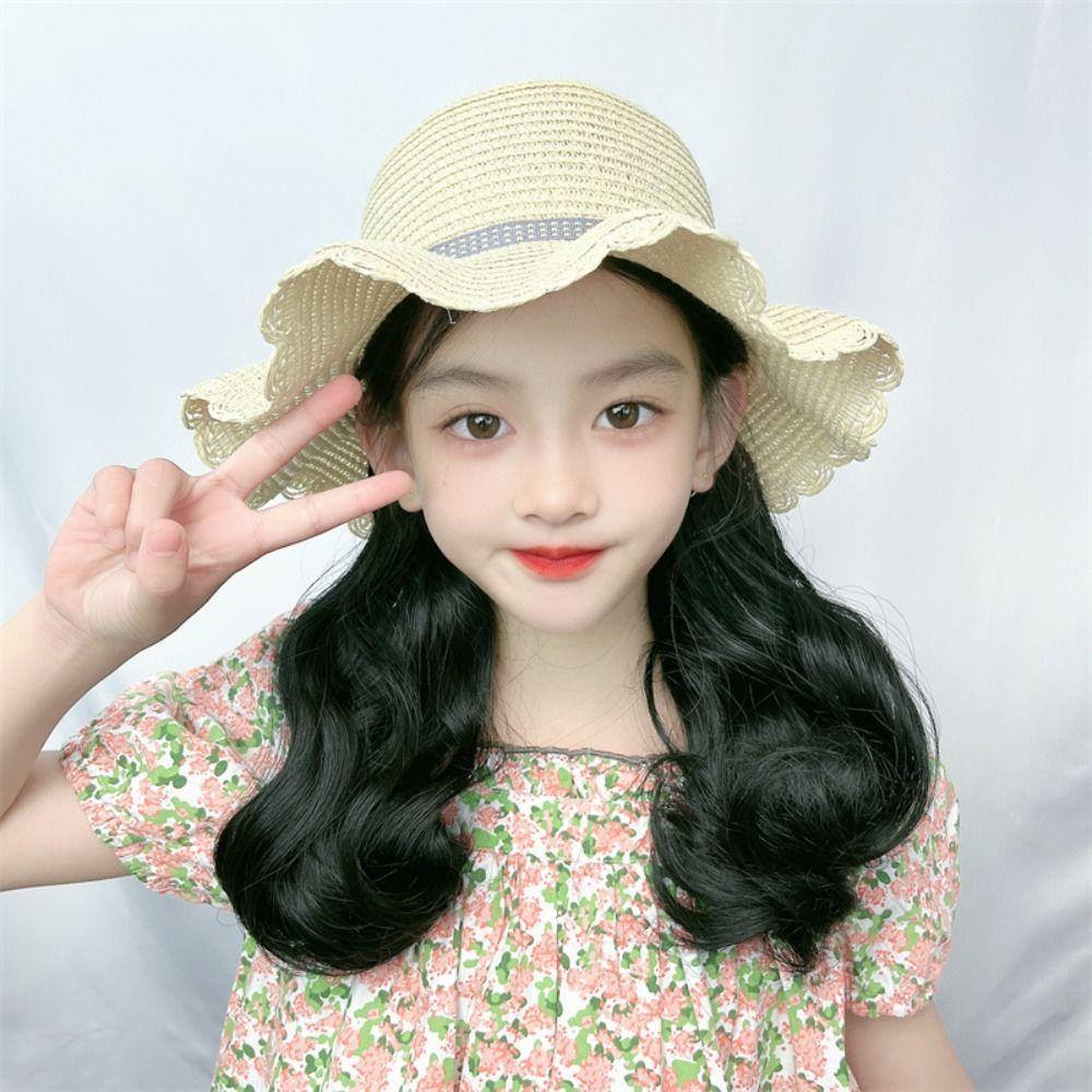 Mũ Ngư Dân Bằng Sợi Tổng Hợp Tự Nhiên Màu Be Thời Trang Xuân Hè Dành Cho Bé Gái