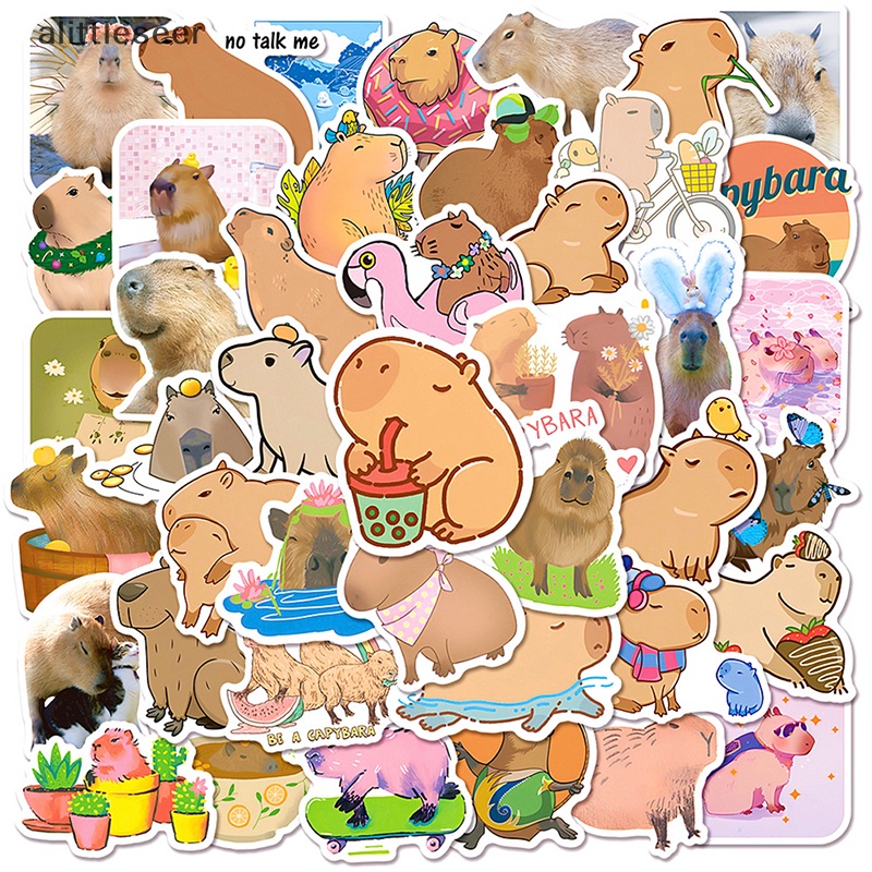 Bộ 50 Miếng Dán Hình Động Vật Hoạt Hình Dễ Thương Trang Trí Laptop / Xe Hơi / Vali DIY