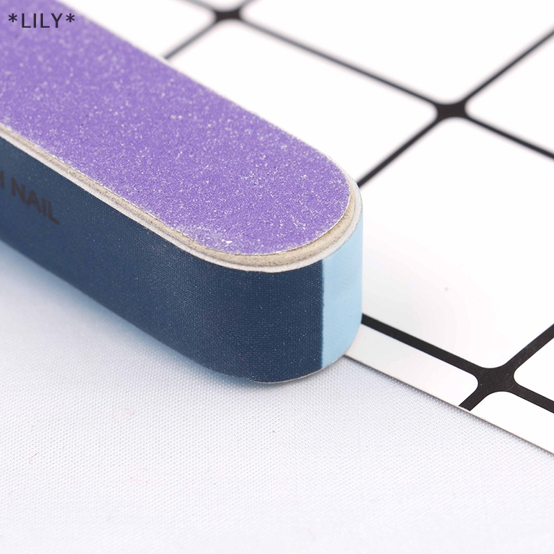 Lily 1 cái giũa móng tay in sáng tạo cát chà nhám giũa đánh bóng sáu mặt dụng cụ làm móng uuu