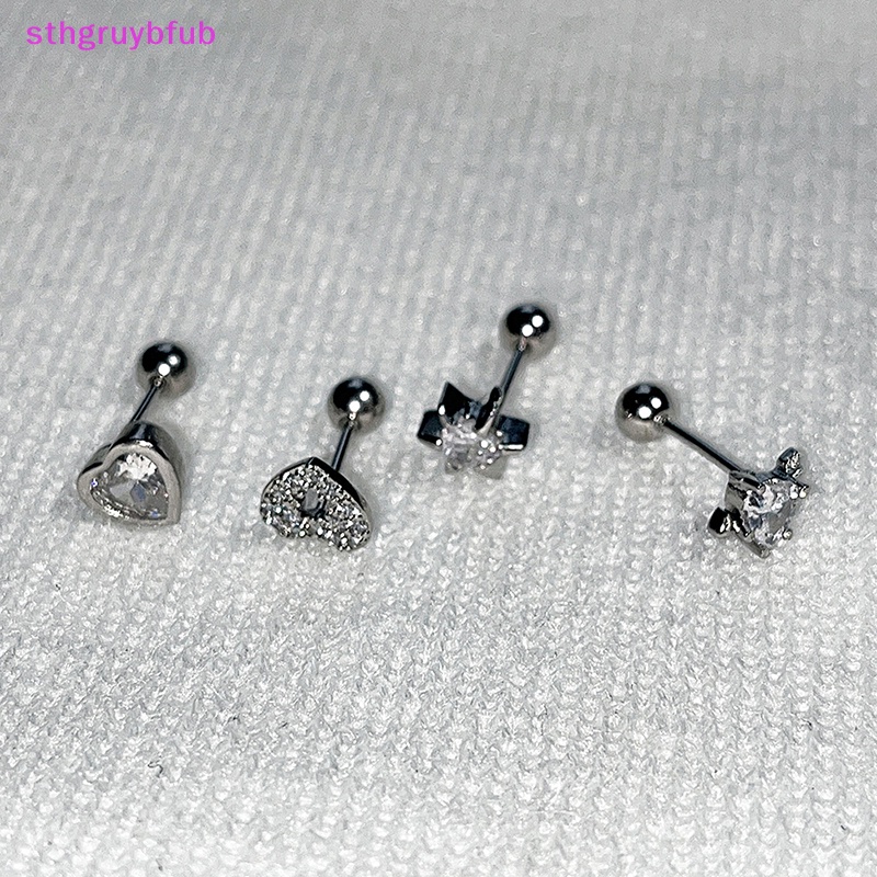 1 Khuyên Tai Hình Trái Tim Đôi Cánh Bằng Thép Không Gỉ Dễ Thương Cho Nữ