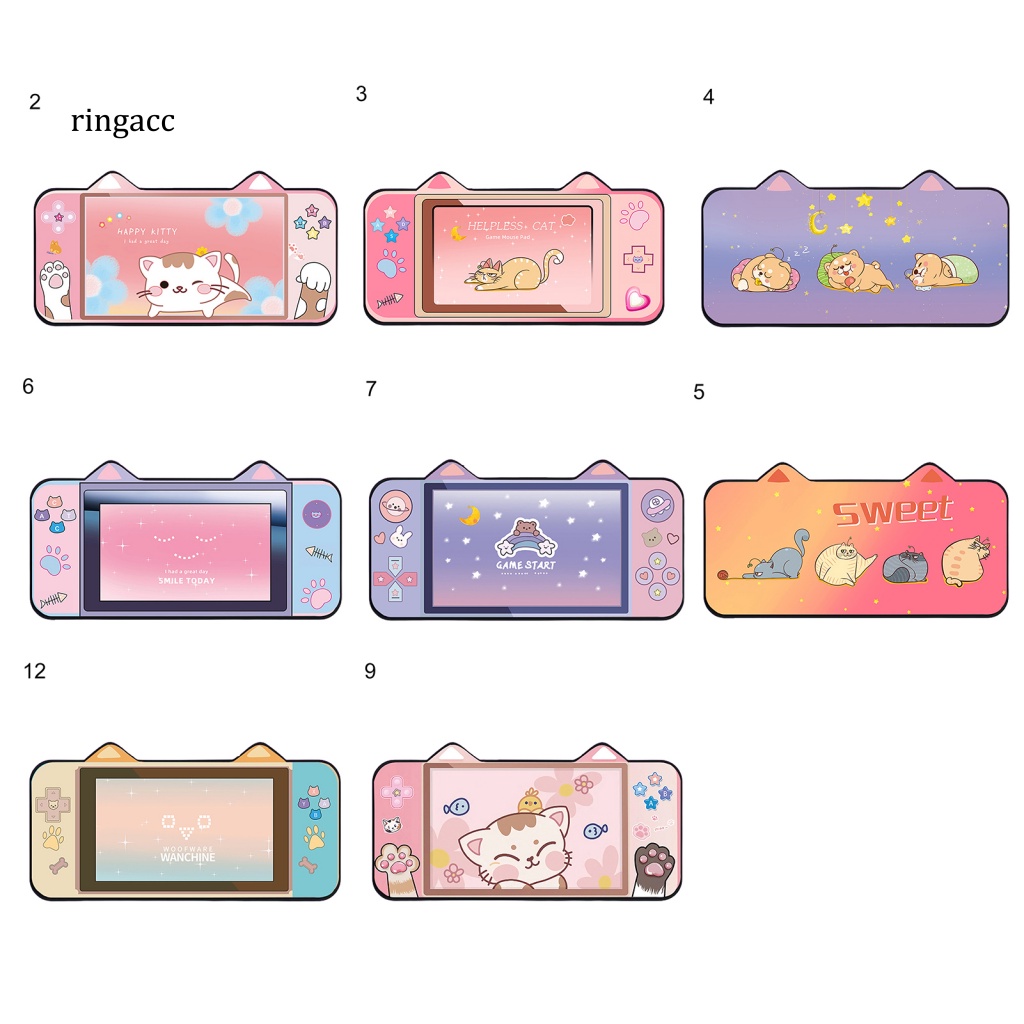 Tấm Lót Chuột RGA Cao Su Co Giãn Chống Trượt Chống Mài Mòn Hình Tai Mèo Hoạt Hình Dễ Thương