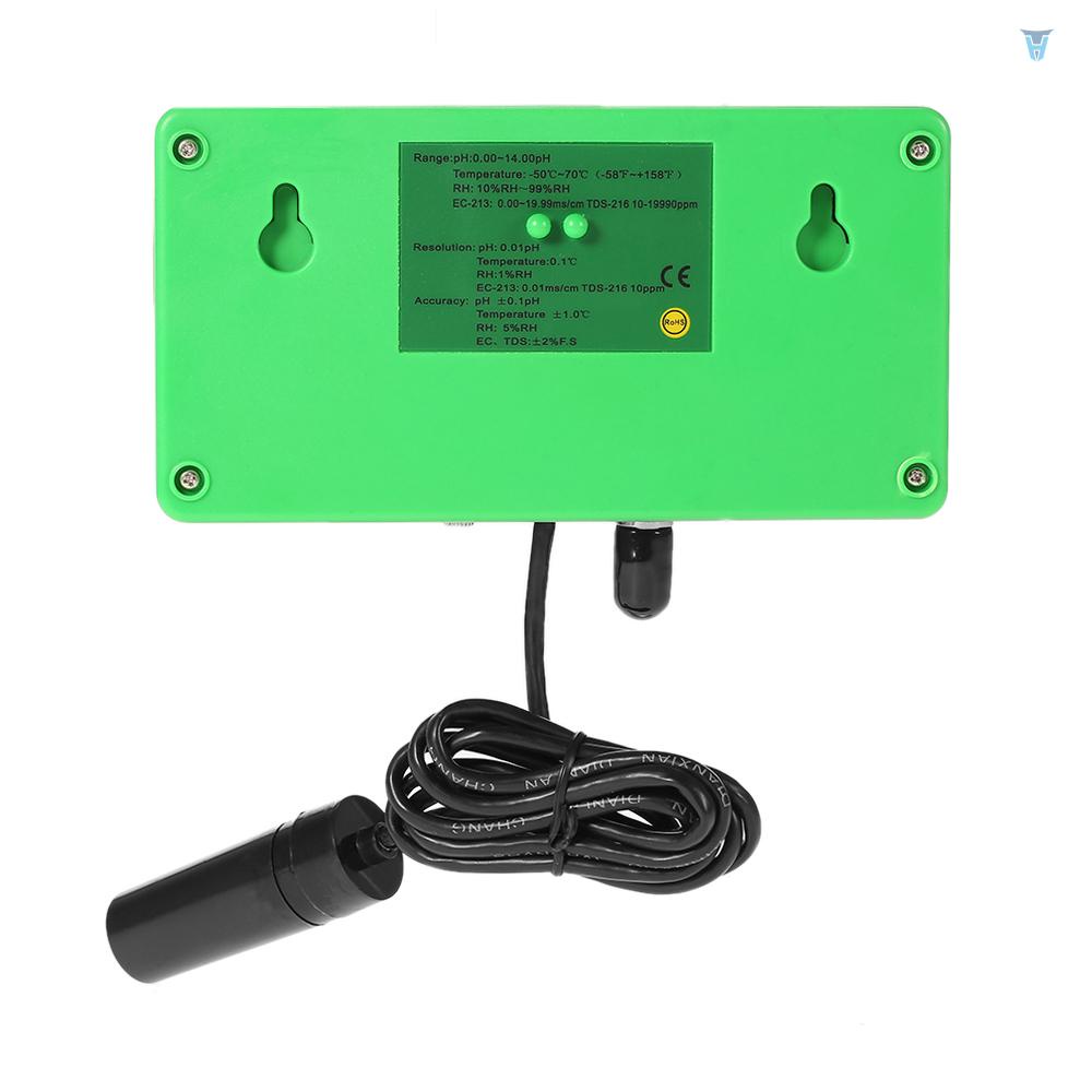 Máy Đo Đa Năng 4 Trong 1 Màn Hình LCD Chất Lượng Nước pH / RH / EC / TEMP