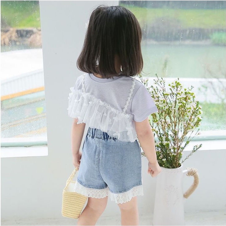 Quần Short Denim Mỏng Phong Cách Mới Mùa Hè 2023 Cho Bé Gái