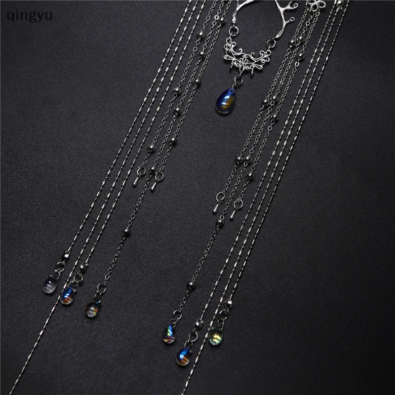 Băng Đô Cài Tóc Đính Đá Hình Giọt Nước Lấp Lánh Phong Cách Trung Hoa Cổ Điển