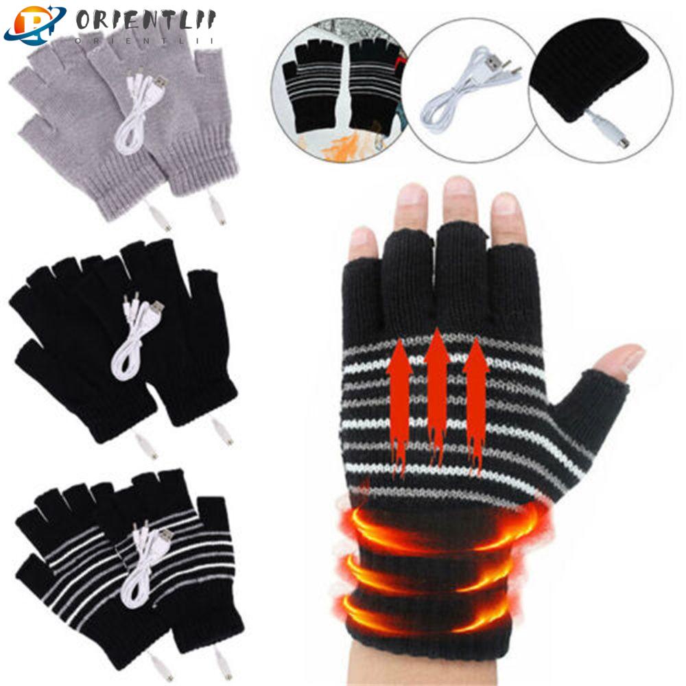 Găng Tay Sưởi Ấm Chạy Điện USB Họa Tiết Kẻ Sọc