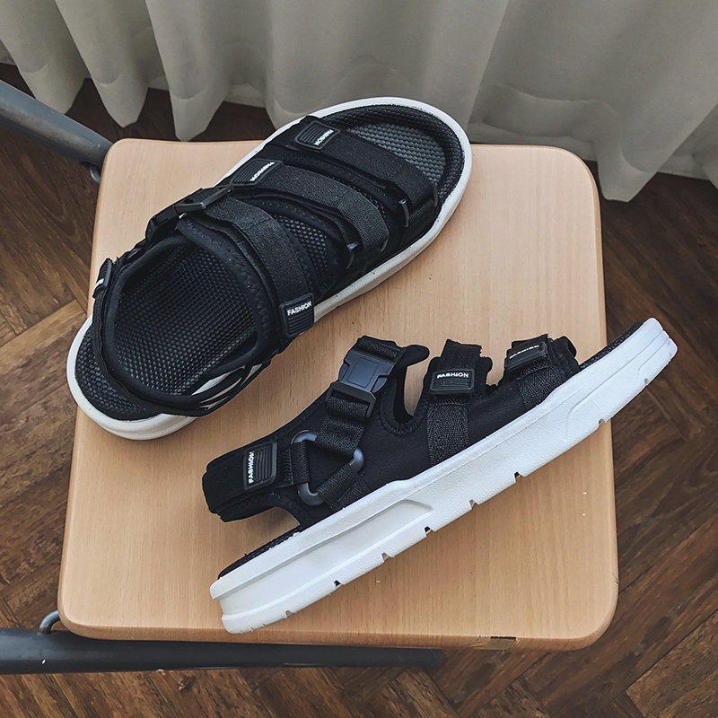 Giày Sandal Khóa Dán Chống Trượt Cỡ Lớn Thời Trang Đi Biển Dành Cho Nam