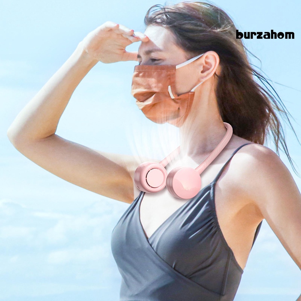 Quạt Làm Mát Đeo Cổ Có Thể Điều Chỉnh Tốc Độ Với Thiết Kế Ống Linh Hoạt Tiếng Ồn Thấp Siêu Nhẹ Tiện Dụng Mang Theo Du Lịch Cắm Trại