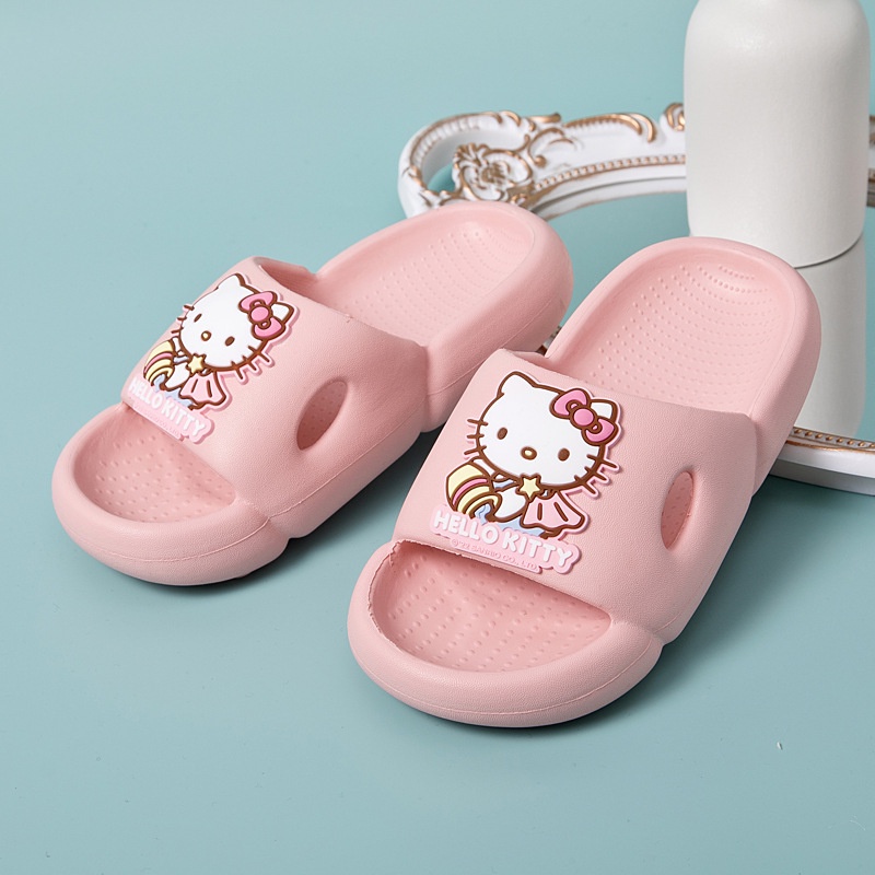 SANRIO Dép Đi Trong Nhà Bằng EVA Mềm Chống Trượt Họa Tiết Hello Kitty Dễ Thương Cho Bé Gái