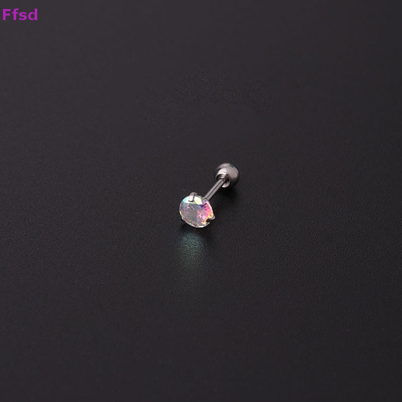 1 Khuyên Tai Dạng Xoắn Ốc Đính Đá Zircon Nhiều Màu Cho Nữ