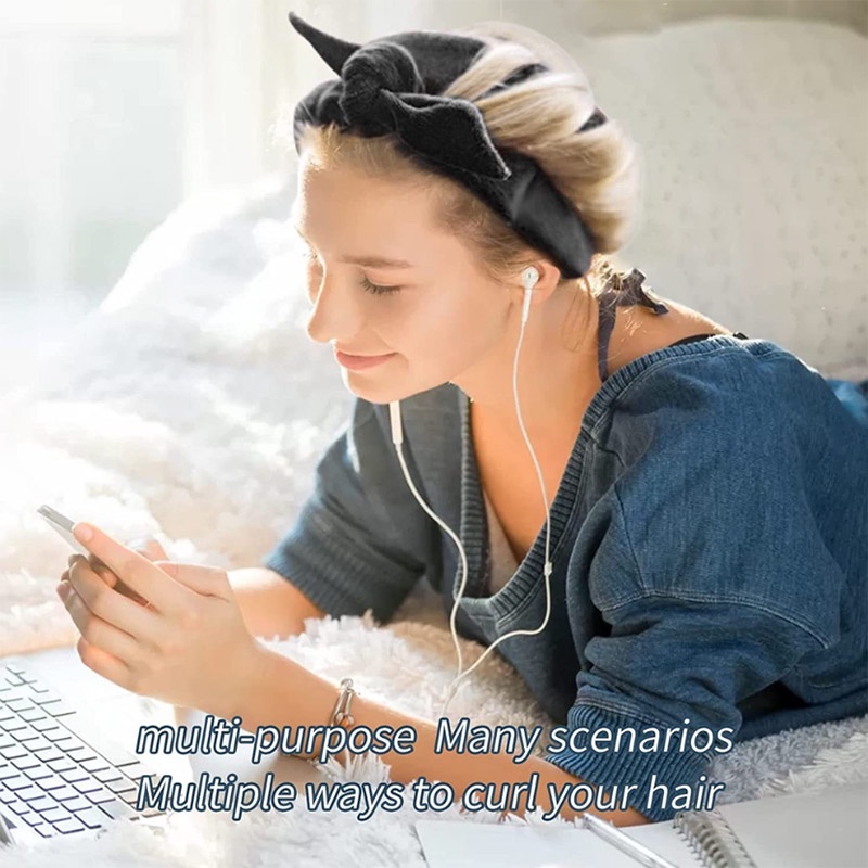 Máy uốn tóc không nhiệt Trung bình Long Hair Roll Với Slick Hair Curler DIY Sleep Head Band Phụ nữ Curl Stick