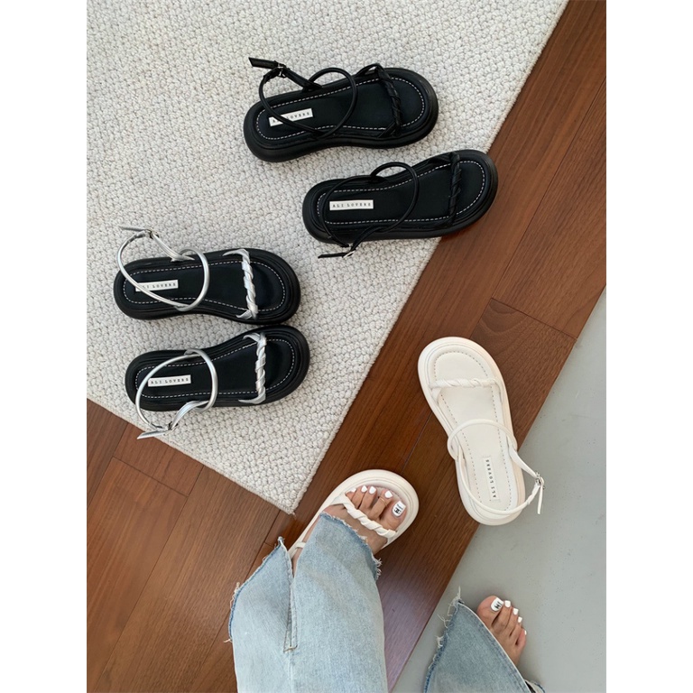Giày Sandal Đế Xuồng Dày Hở Ngón Mùa Hè 2023 Phong Cách Mới Cho Nữ