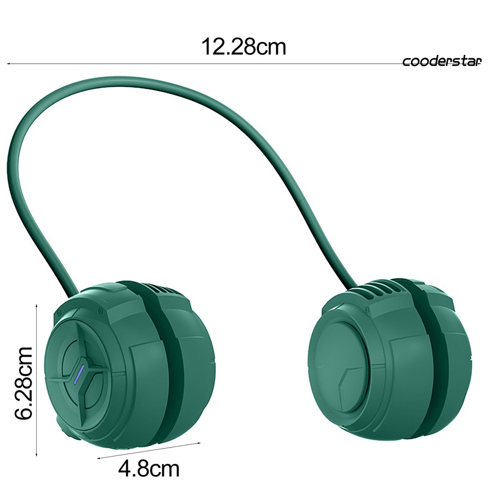 1 Bộ Quạt Đeo Cổ Không Cánh 3 Tốc Độ Gió Thấp 7 Màu Sắc Tiếng Ồn Rảnh Tay Dùng Ngoài Trời