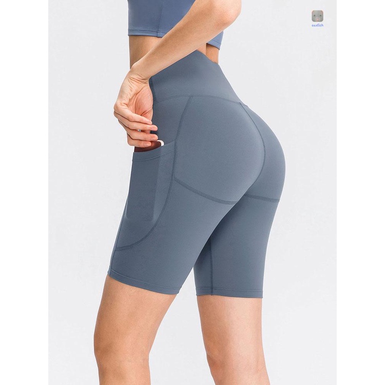 Quần Short Thể Thao Lưng Cao Có Túi Thời Trang Cho Nữ