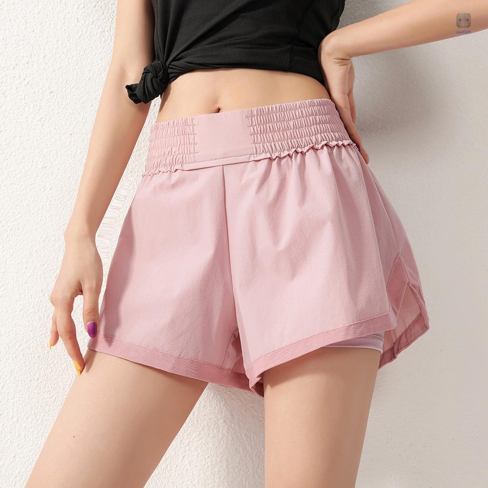 Quần Short Thể Thao 2 Trong 1 Thoáng Khí Mau Khô Cho Nữ