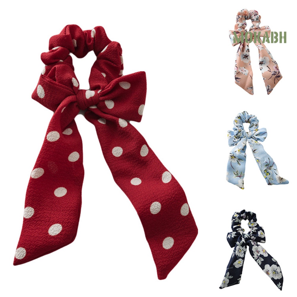 Dây Cột Tóc Đuôi Ngựa Thắt Nơ Họa Tiết Chấm Bi Cho Nữ