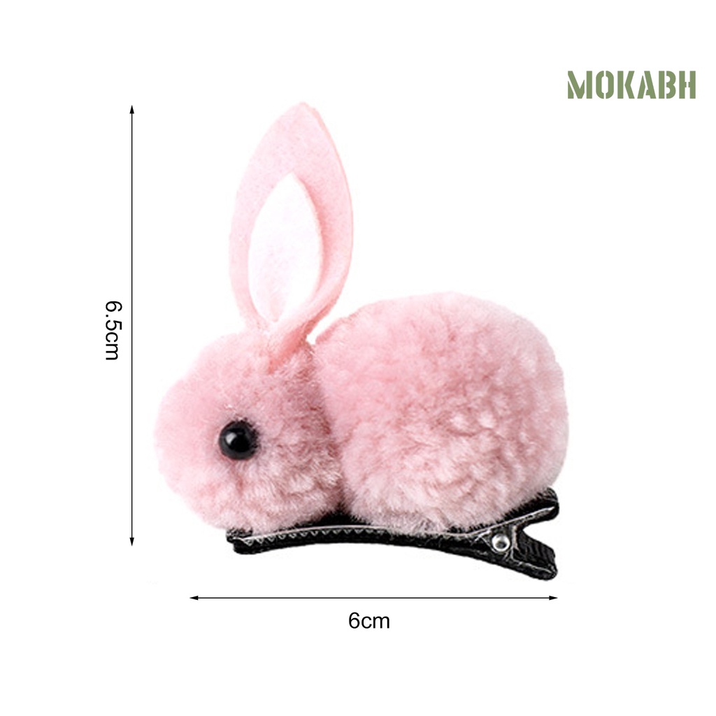 [Mok Abh] Kẹp Tóc Hình Thỏ Hoạt Hình Nhiều Màu Sắc Thuận Tiện Cho Trẻ Em