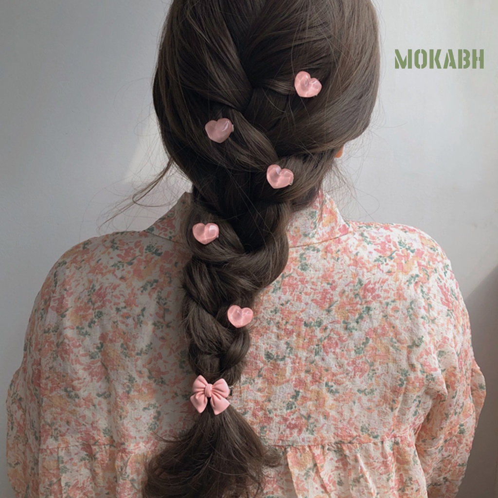 1 / 5 Kẹp Tóc Mini Bằng Kim Loại Chống Trượt Họa Tiết Hoa Và Nơ Dễ Thương