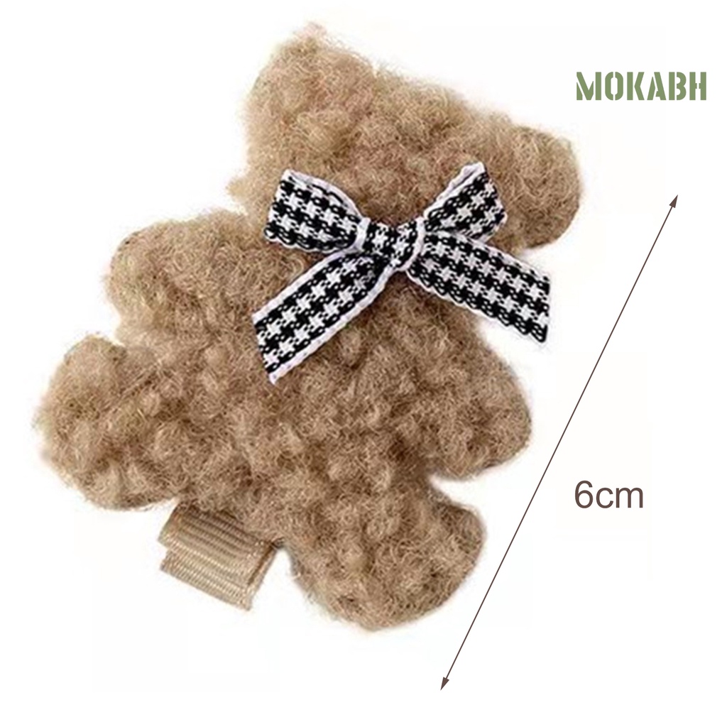 Kẹp Tóc Hình Gấu Bông Mềm Mại Dễ Thương Thời Trang Thu Đông Cho Nữ