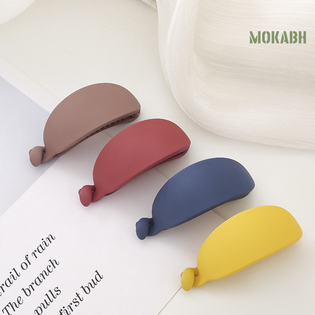 Kẹp Tóc Hình Quả Chuối Màu Trơn Có Răng Chống Trượt Kích Thước Lớn