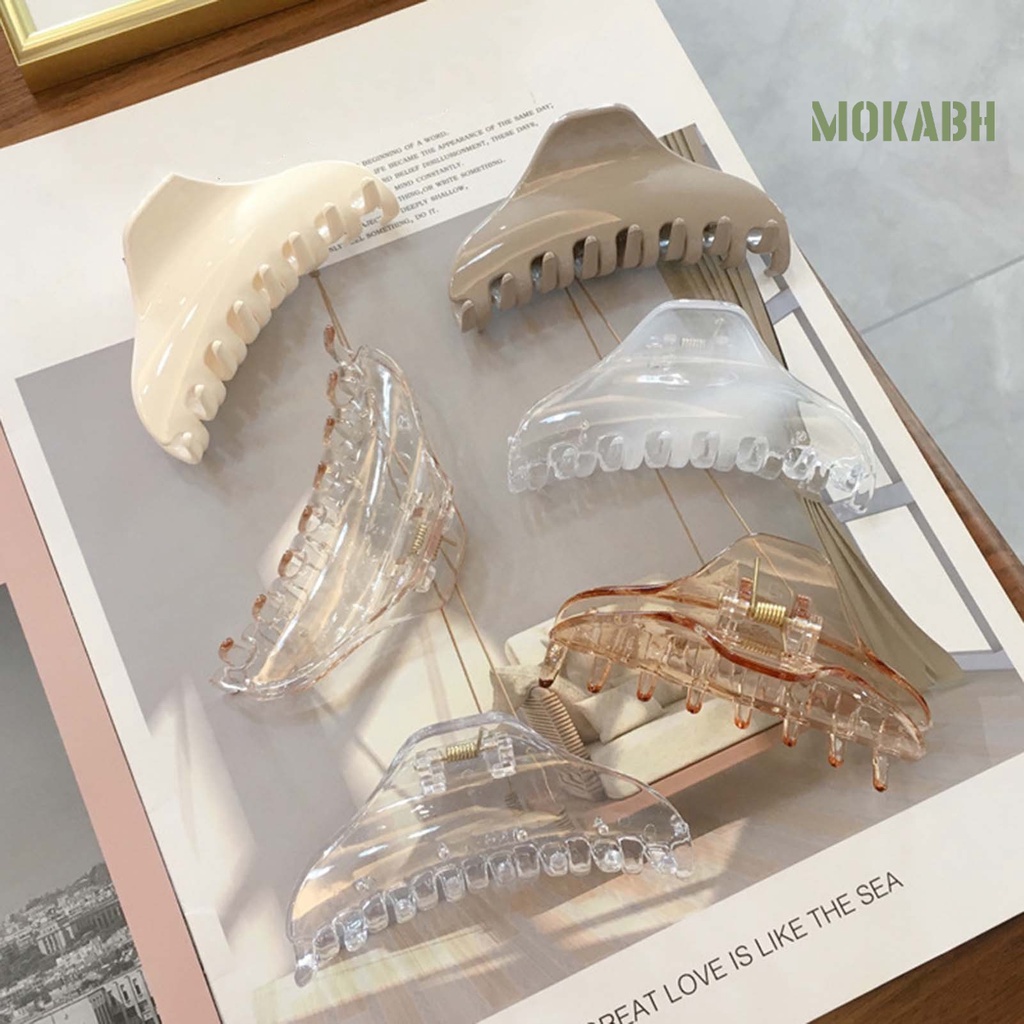 Kẹp Tóc Co Giãn Trong Suốt Chống Trượt Màu Trơn Thời Trang