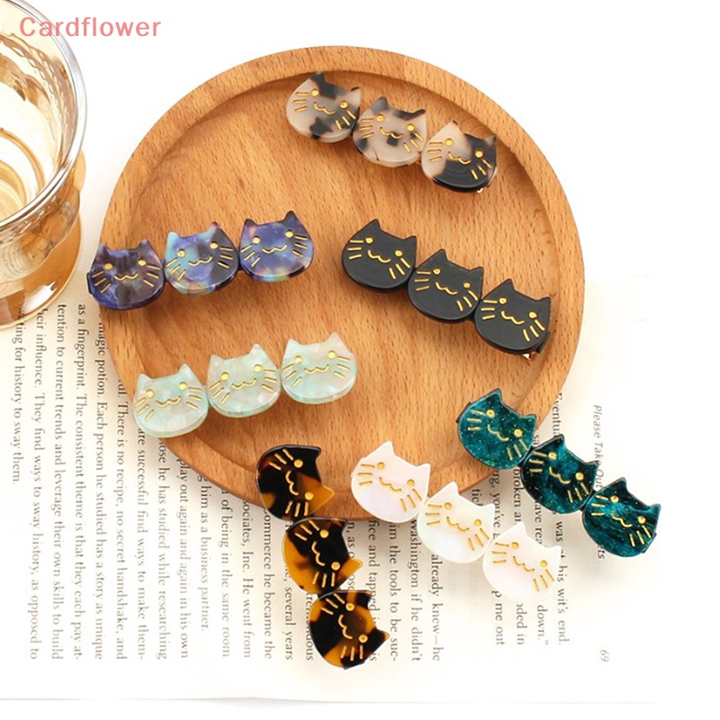 < Cardflower > Kẹp Tóc Mái Mặt Mèo Hoạt Hình Axit Acetic Dễ Thương Tạo Kiểu Tóc Cho Bé Gái