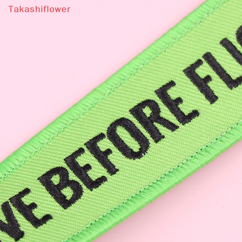 (Takashiflower) Móc Khóa Thêu Chữ Remove Before Flight Màu Đỏ Dùng Làm Quà Tặng