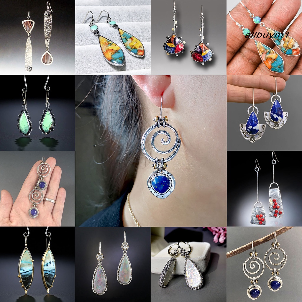 Bông Tai Dài Hình Giọt Nước Đính Đá Thời Trang