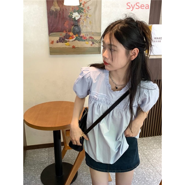 Áo Kiểu Tay Phồng Cổ Búp Bê Thời Trang Mùa Hè Cho Nữ