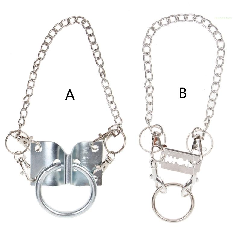 Vòng cổ Mặt Hình Lưỡi Dao Tròn Phong Cách Hip Hop Cho Nam