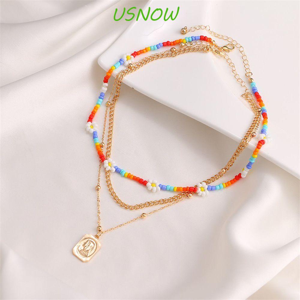 Vòng cổ Hai Lớp Mặt Hoa Phong Cách Retro Hàn Quốc|Miếng Dán Hình Trái Tim Trang Trí Xe Hơi