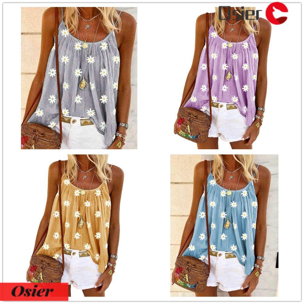 Osier1 Áo Sơ Mi Không Tay Có Dây Thời Trang Mùa Hè Cho Nữ