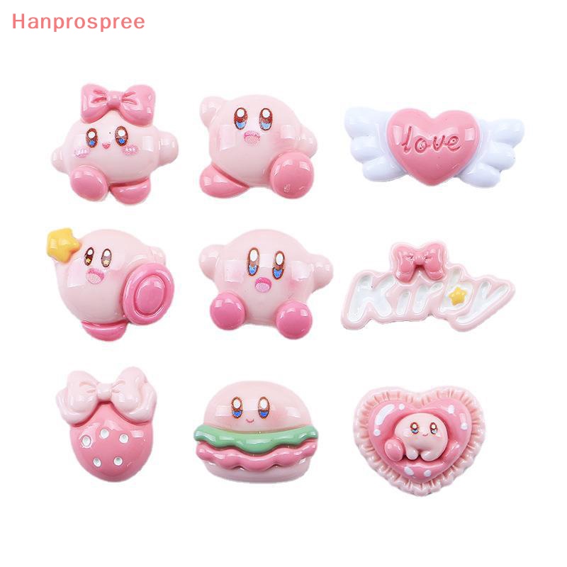 Bộ 5 Kẹp Tóc Hình Ngôi Sao Kirby Hoạt Hình Bằng Nhựa Resin Dễ Thương DIY