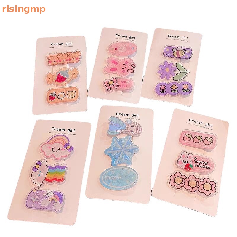 Set 3 Kẹp Tóc Hoạt Hình Xinh Xắn Cho Bé Gái