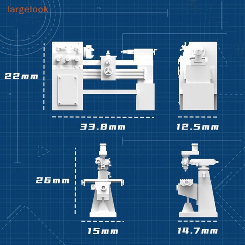 Set 1 / 2 Mô Hình Phụ Kiện Sửa Chữa Nhà Để Xe Hơi Bằng Nhựa Resin Không Màu 1 / 64