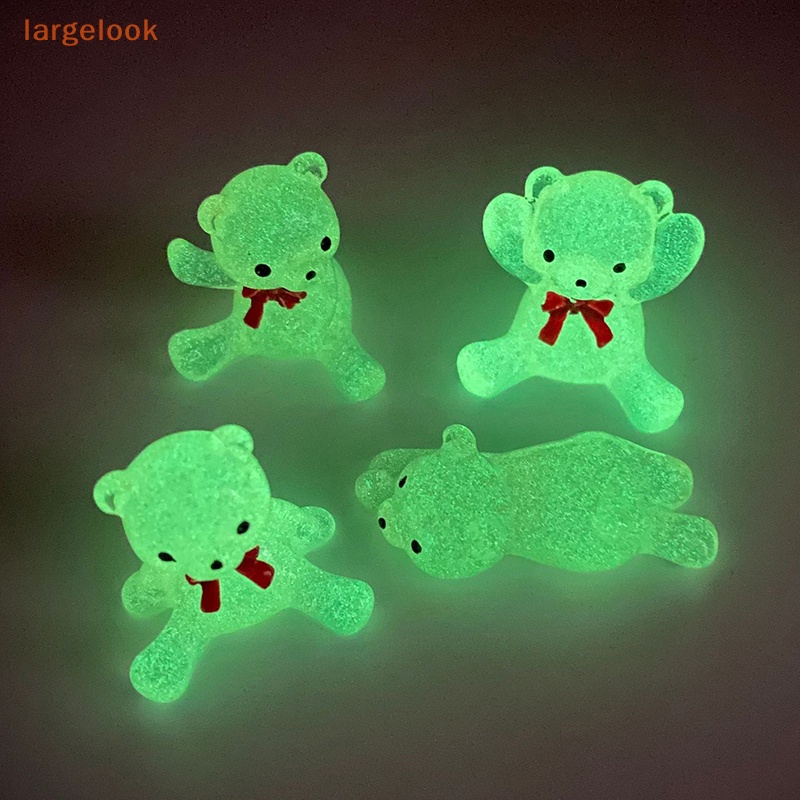 Bộ 2 Kẹp Tóc Hình Gấu Dạ Quang Bằng Nhựa Resin DIY