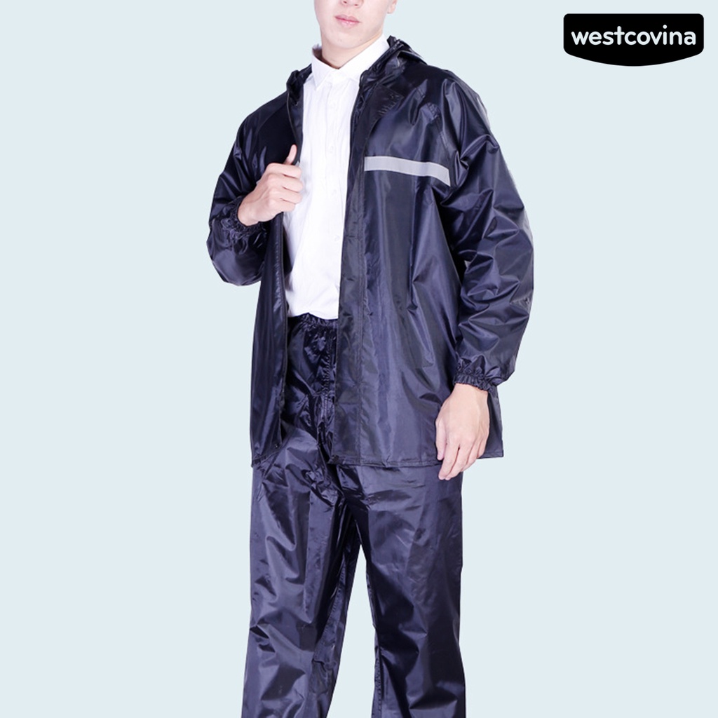 [COD]☁1 Bộ Áo Mưa Thoáng Khí Với Dải Phản Quang Chống Nước Chống Mài Mòn Hai Lớp Dành Cho Lái Xe