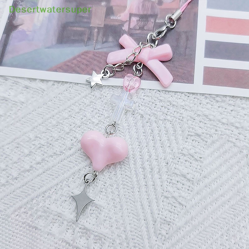 Dsvn Dây Đeo Điện Thoại Di Động Mùa Hè Họa Tiết Trái Tim Nơ Nhỏ Trong Mờ Nhẹ Nhàng Đa Năng Cho Học Sinh