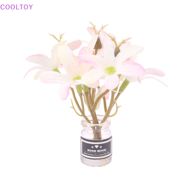 1 Bình Hoa Thủy Tinh Mini Tỉ Lệ 1: 12 Trang Trí Nhà Búp Bê