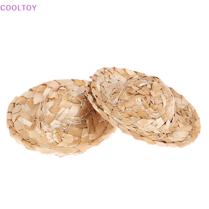 Cooltoy Bộ 2 Nón Rơm Mini 5.5cm Trang Trí Nhà Búp Bê Thu Nhỏ
