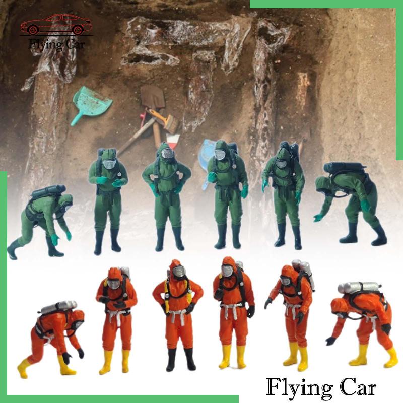 [Lzdjfmy2] 6x 1: 64 Người Lính Cứu Hỏa Trang Trí Tiểu Cảnh