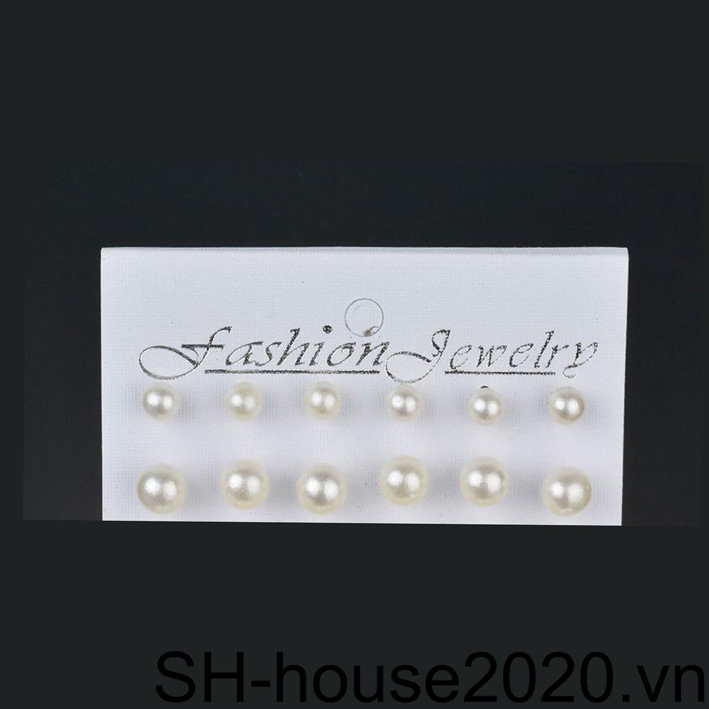 12 Đôi Bông Tai Ngọc Trai Tròn Thời Trang Nữ Tính