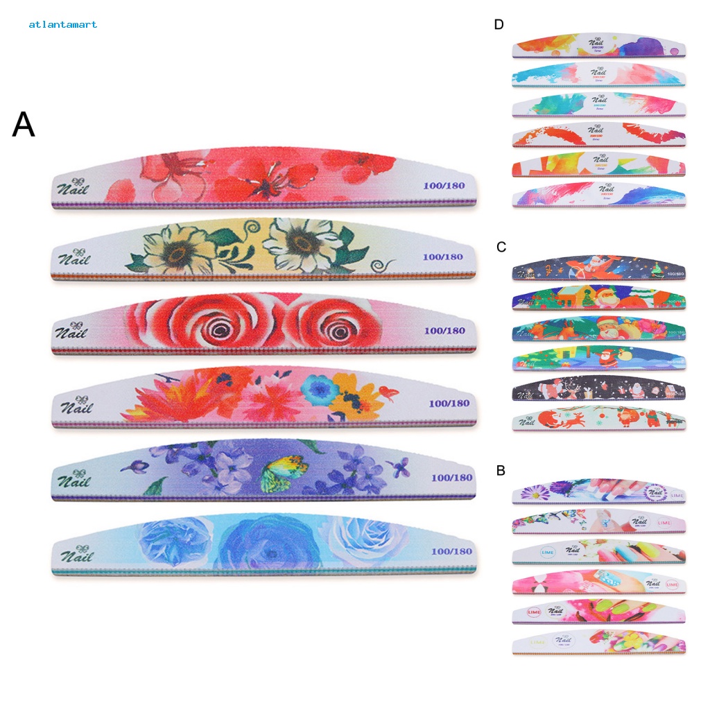 Túi Đựng Đồ Dùng Cao Cấp Tiện Dụng| Set 6 Dũa Móng Tay Hình Bán Nguyệt Nhiều Màu Chuyên Nghiệp Cho Nữ