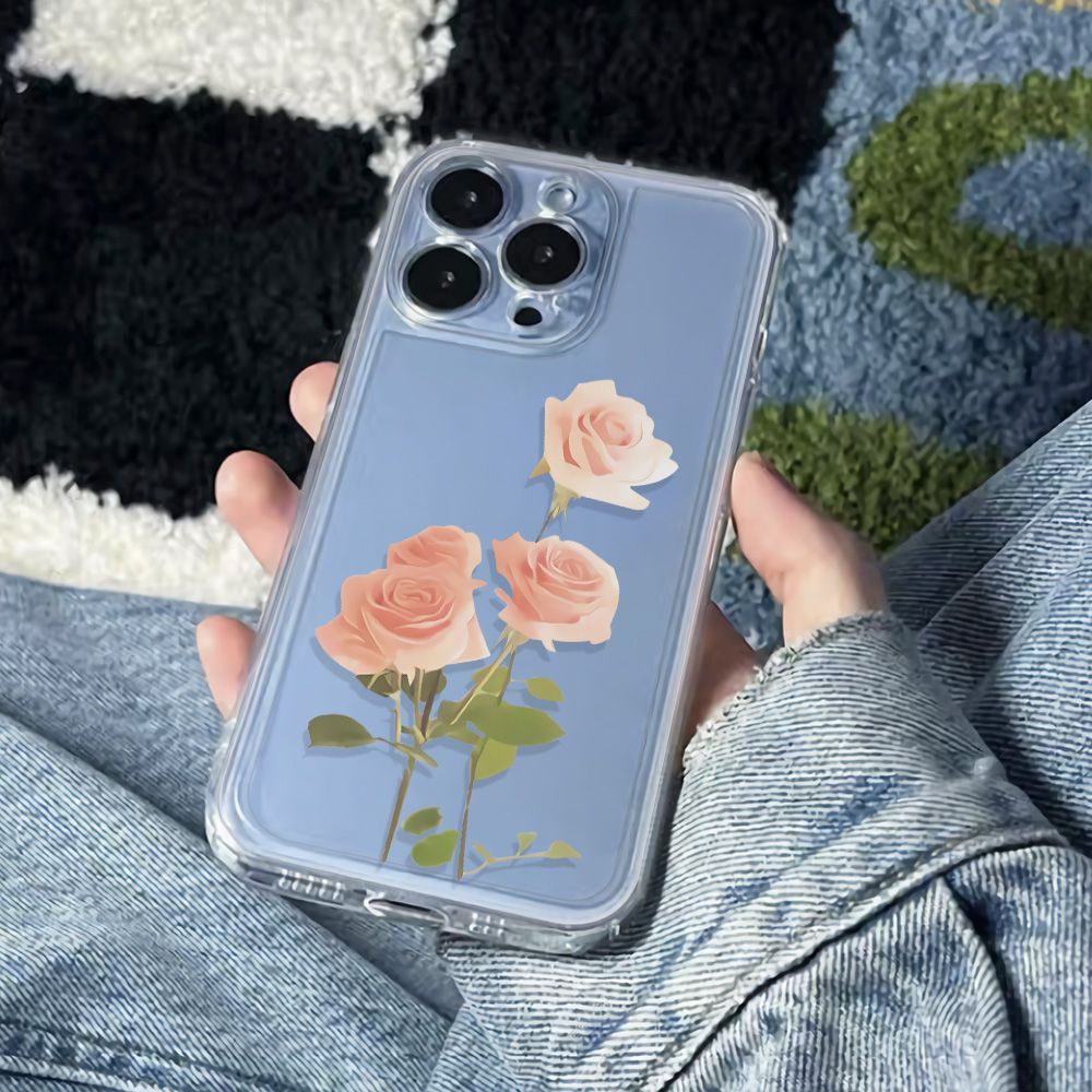 ✅Ốp Điện Thoại Mềm Hình Hoa Hồng Chống Sốc 786In Cho iPhone12 14pro11 E10L 13plus max