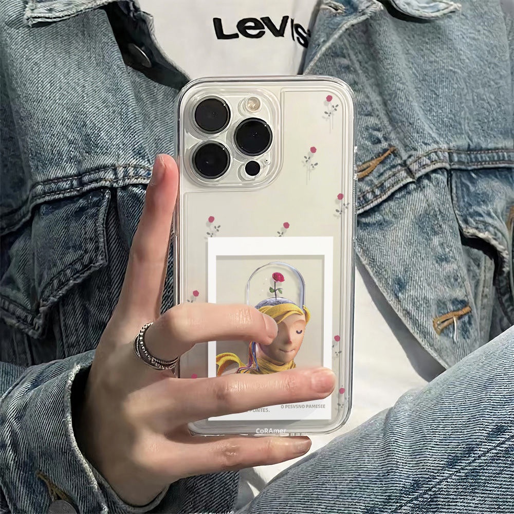 ✅Ốp Điện Thoại Mềm Chống Sốc Họa Tiết Hoa Hồng Đơn Giản Cho Iphone 14Pro 12 plus max11 6In 13 78 AOK9