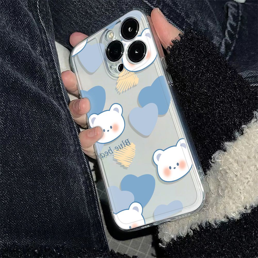 ✅Ốp Điện Thoại Mềm Chống Sốc In Hình Gấu 6In Đơn Giản Cho Iphone 14pro 11 max 1213 78