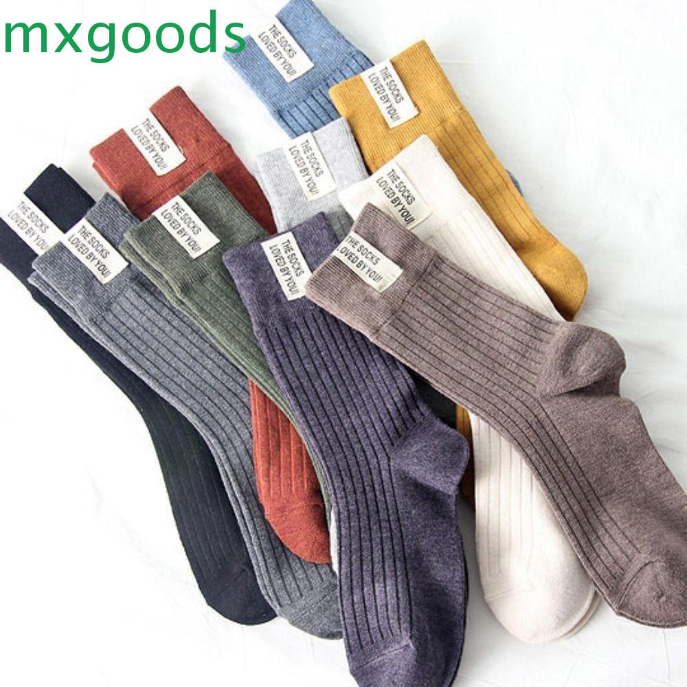 Vớ Cotton Dày Mềm Mại Màu Trơn Đơn Giản Phong Cách Harajuku Cho Nữ