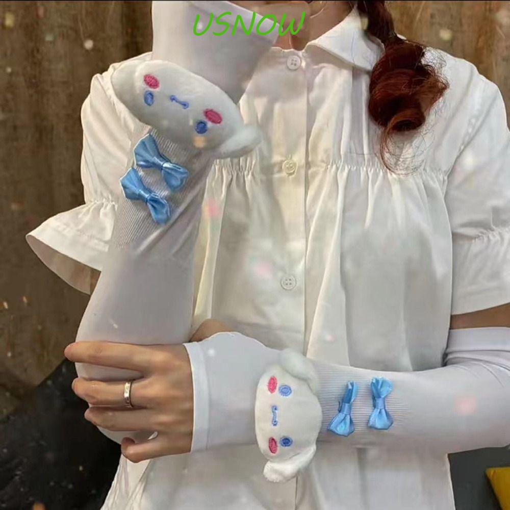 Găng Cánh Tay Chống Nắng Bằng Lụa Lạnh Thoáng Khí In Họa Tiết Mèo Kitty Cho Nữ